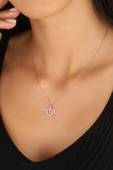 Sterling Silver Crown Necklace, Personalized Initial Necklace